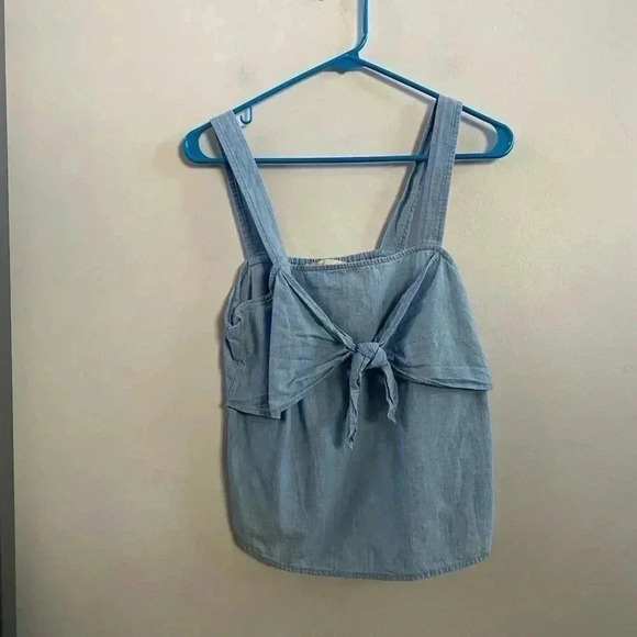 Madewell chambray tie front blouse 4 - Picture 1 of 4